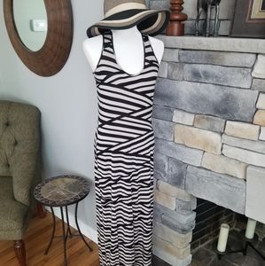 Calvin Klein Striped Racerback Maxi Tank Dress